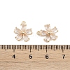 Brass Micro Pave Clear Cubic Zirconia Pendants KK-K351-42C-G-3