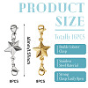 16Pcs 2 Colors 304 Stainless Steel Lobster Claw Clasps PALLOY-TAC0265-4