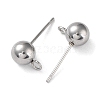 Non-Tarnish 304 Stainless Steel Stud Earring Findings STAS-M323-01B-P-2