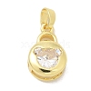 Rack Plating Brass Micro Pave Cubic Zirconia Pendants KK-K293-22G-1