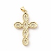Rack Plating Brass Cubic Zirconia Pendants X-KK-G456-25G-01-2