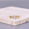 Teardrop 304 Stainless Steel with Clear Cubic Zirconia Finger Rings for Women FS-WG6614B-02-1