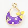 Enamel Style Alloy Rhinestone Pendants ENAM-S108-349A-1