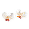 Natural White Shell & Pearl Butterfly Brooch Pin JEWB-T004-01G-4