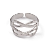 Non-Tarnish 304 Stainless Steel Cuff Rings RJEW-G285-40P-2