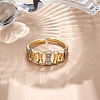 Brass Micro Pave Clear Cubic Zirconia Cuff Finger Rings for Women RJEW-C116-12G-3