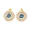 Rack Plating Brass Micro Pave Cubic Zirconia Pendants KK-H486-21G-03-1