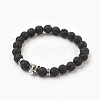 Natural Lava Rock Beads Stretch Bracelets BJEW-JB03850-04-1