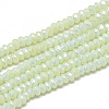 Electroplate Opaque Solid Color Glass Beads Strands X-EGLA-Q112-B11-1