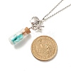 Glass Bottle with Synthetic Turquoise Chips Pendant Necklace NJEW-JN03841-01-5