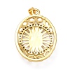 Brass Micro Pave Clear Cubic Zirconia Pendants ZIRC-A021-39G-2