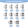 DICOSMETIC 20Pcs 10 Size 304 Stainless Steel Ear Plugs Gauges EJEW-DC0001-29-2