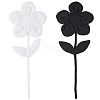 2Pcs 2 Colors Polyester & Cotton Flower Lapel Pins for Clothes JEWB-CY0001-05-7