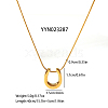 Stylish Stainless Steel U-shaped Horseshoe Pendant Round Snake Chain Necklaces for Women LH2412-5