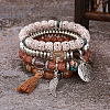 Boho Style Wood Beaded Stretch Bracelet Sets for Women WGE3C3B-52-1