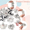 14Pcs 7 Styles Halloween Theme Rack Plating Luminous Alloy Enamel Pendants ENAM-FS0002-10P-2