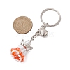 Glass Seed & Plastic Pearl & Alloy Keychain KEYC-MZ00025-5