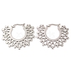 Non-Tarnish 304 Stainless Steel Hollow Sun Hoop Earrings EJEW-P248-07P-2