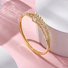 Rack Plating Brass Micro Pave Cubic Zirconia Hinged Bangles BJEW-H624-02G-3