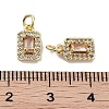 Brass Micro Pave Cubic Zirconia Charms KK-C051-11G-03-3