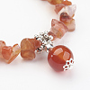 Natural Carnelian Beaded Bracelets X-BJEW-JB02737-03-2