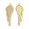 Brass Micro Pave Clear Cubic Zirconia Connector Charms KK-E068-VB063-2