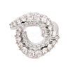 Brass Micro Pave Clear Cubic Zirconia Rings RJEW-U009-01P-2