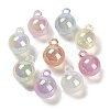 UV Plating Luminous Rainbow Iridescent Acrylic Beads LACR-R001-16A-2