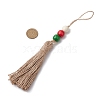 Christmas Natural Wood Bead Pendant Decoraiton HJEW-JM02350-3