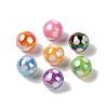 10Pcs UV Plating Colours Acrylic Beads OACR-S146-01E-2