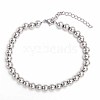 Non-Tarnish Simple Fashion Round Stainless Steel Beaded Bracelets for Women UG2742-2-1