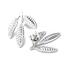 Non-Tarnish 304 Stainless Steel Leaf Stud Earrings for Women EJEW-F300-11P-2