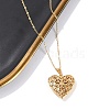 304 Stainless Steel Heart Locket Pendant Cable Chain Necklaces for Women NJEW-M050-04B-G-1