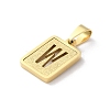 304 Stainless Steel Alphabet Pendants STAS-S152-01G-W-2
