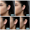  40Pcs 5 Style ABS Plastic Imitation Pearl & Clear Cubic Zirconia Stud Earring Findings EJEW-TA0001-08-9