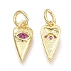 Brass Micro Pave Cubic Zirconia Pendants KK-P187-15F-G-2