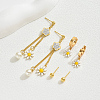 Stainless Steel Sweet Daisy Tassel Earring Sets IJ0618-3