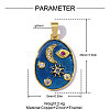 Brass Micro Pave Fuchsia Cubic Zirconia Pendants CU-OY002-07G-2