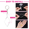 BENECREAT DIY Rhombus with Angle Acrylic Blank Pendant Keychain Making Kits DIY-BC0001-63B-5