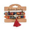 Bohemian Glass Beaded Stretch Bracelet Sets QN1212-7-2