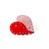 Red PVC Claw Hair Clips with Rhinestone PW-WGF6177-01-1