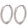 Anti-Tarnish Unisex Rhodium Plated 925 Sterling Silver Hoop Earrings EJEW-AA00271-06P-1