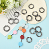 16Pcs 2 Styles Alloy Rhinestone Spring Gate Rings FIND-SP0004-52A-5