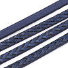 Braided Flat Single Face Imitation Leather Cords X-LC-T003-01B-1