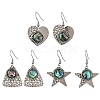 Paua Shell and 304 Stainless Steel Dangle Earrings EJEW-JE07471-3