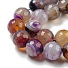 Faceted Natural Banded Agate Beads Strands G-F447-12mm-O07-4