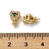 Heart Rack Plating Brass Micro Pave Cubic Zirconia Peg Bails KK-S397-11G-3