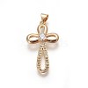 Brass Micro Pave Cubic Zirconia Pendants ZIRC-O027-15G-1