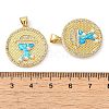 Rack Plating Brass Micro Pave Cubic Zirconia Pendants KK-P268-07G-4