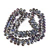 Electroplate Baking Paint Transparent Glass Beads Strands GL-N005-02A-C04-2